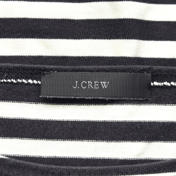 J Crew Black & White Striped Ruffle Sleeve 100% Cotton Tshirt Blouse EUC - Picture 3 of 6